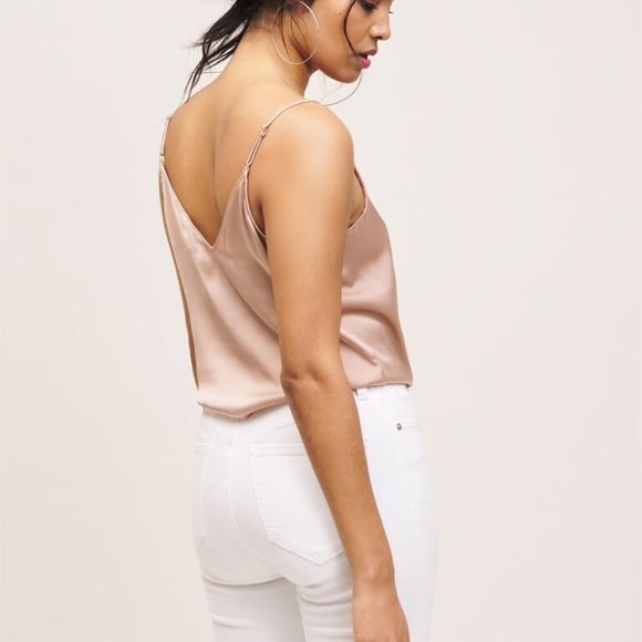 Dynamite Satin Pink Tie Front Tank Like New Size M - Picture 4 of 6